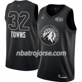 Män Minnesota Timberwolves Tröja Karl Anthony-Towns 32 2018 All Star Jordan Brand Svart Swingman